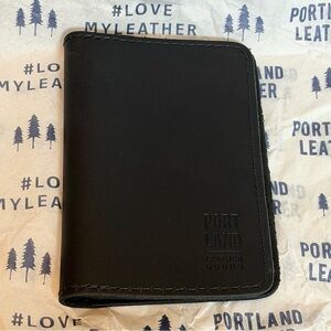 Modern Passport Holder Smooth Black Portland Leather Goods